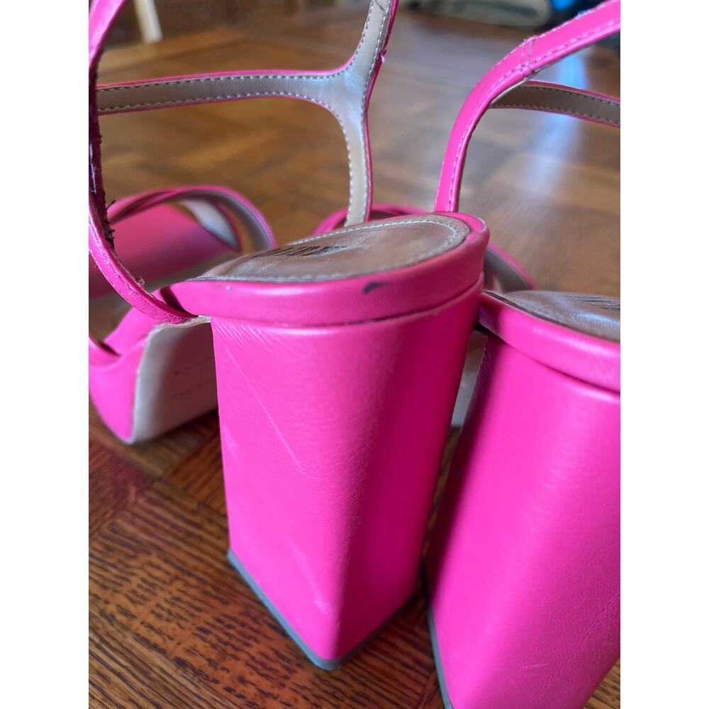 Anthropologie MAEVE platform Heels hot pink size 38 - Picture 8 of 11